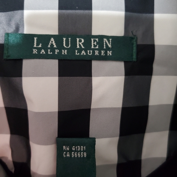Ralph Lauren women's plaid black & white rain jacket size medium - Picture 4 of 9